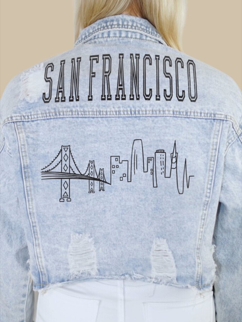 San Francisco City Skyline Denim Jacket
